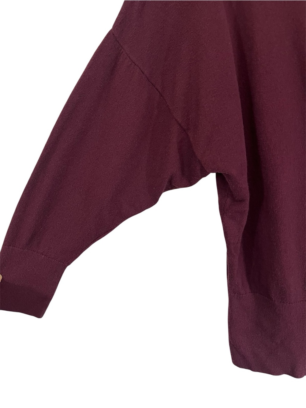 Express Burgundy Wide Boatneck Dolman Sleeve Banded Bottom Sweater Size M - Picture 6 of 8